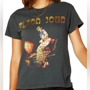 Elton John graphic tee Letluv for anthropology in black